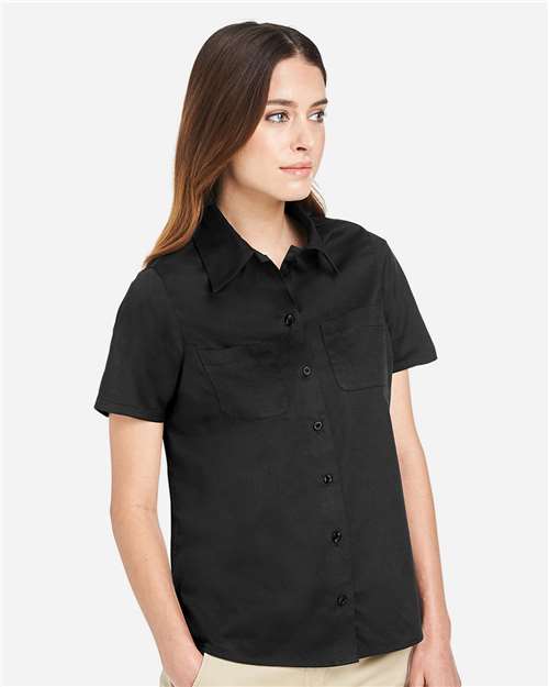 Harriton Women's Advantage IL Short Sleeve Dress Shirt - M585W Black