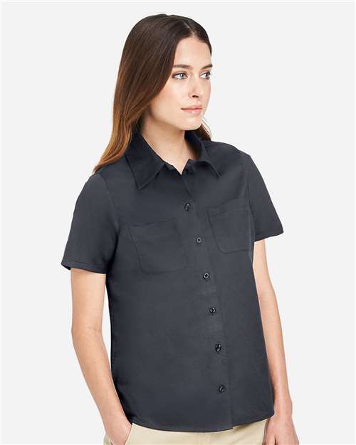 Harriton Women's Advantage IL Short Sleeve Dress Shirt - M585W Dark Charcoal