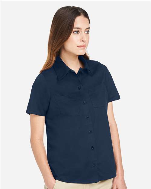 Harriton Women's Advantage IL Short Sleeve Dress Shirt - M585W Dark Navy
