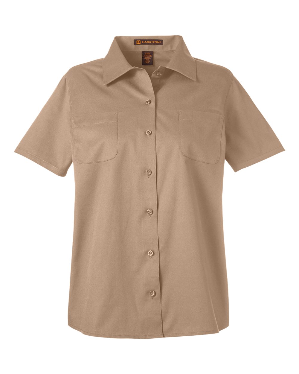 Harriton Women's Advantage IL Short Sleeve Dress Shirt - M585W Khaki