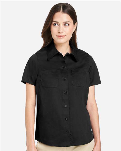 Harriton Women's Advantage IL Short Sleeve Dress Shirt - M585W Black