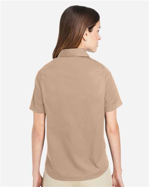 Harriton Women's Advantage IL Short Sleeve Dress Shirt - M585W Khaki