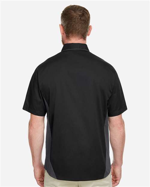 Harriton Men's Flash IL Colorblock Shirt - M586 Black- Dark Charcoal