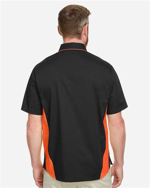 Harriton Men's Flash IL Colorblock Shirt - M586 Black- Team Orange