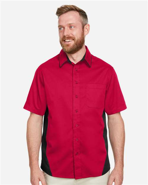 Harriton Men's Flash IL Colorblock Shirt - M586 Red- Black