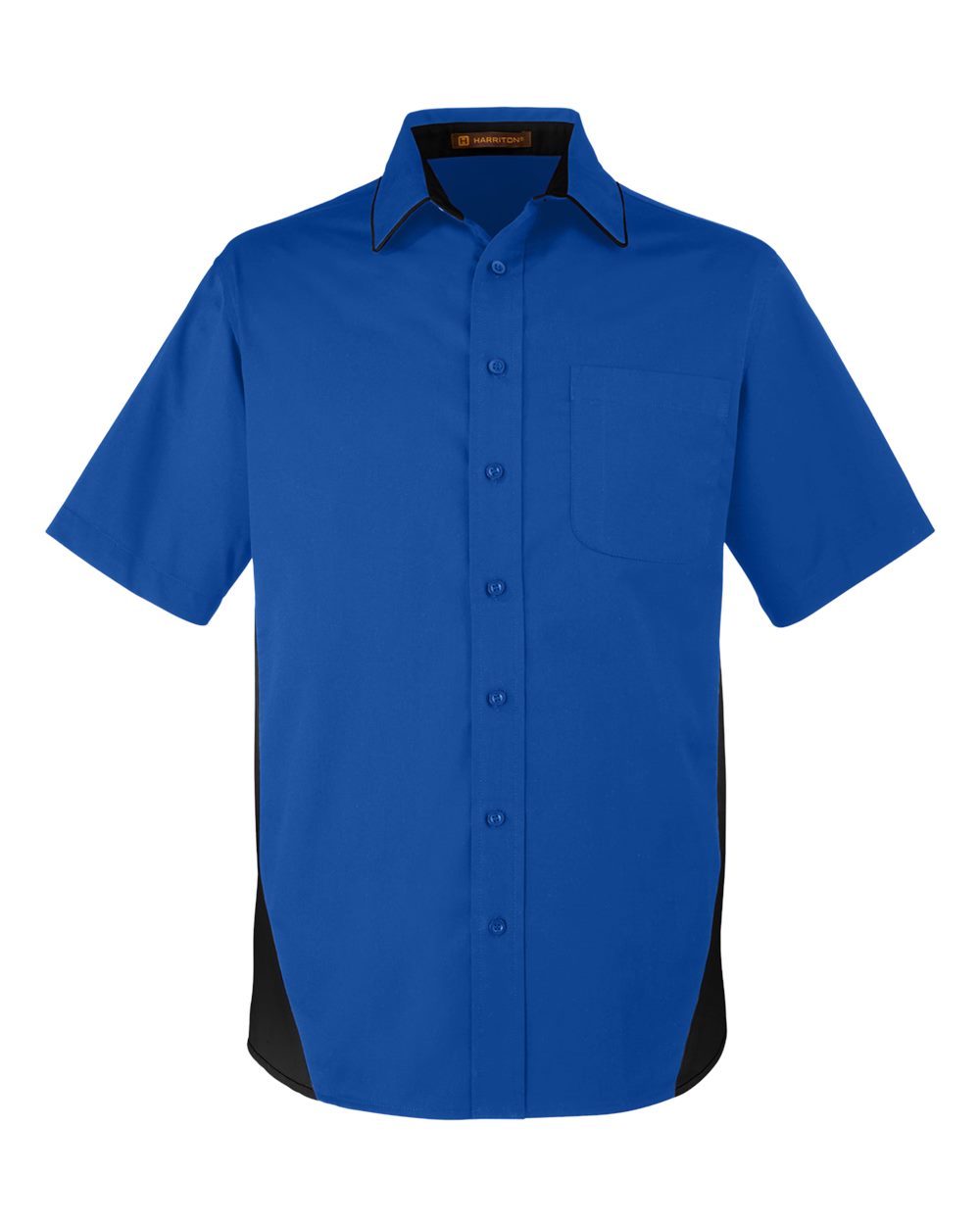 Harriton Men's Flash IL Colorblock Shirt - M586 True Royal- Black