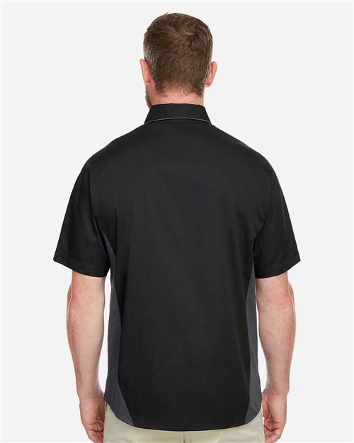 Harriton Men's Tall Flash IL Colorblock Shirt - M586T Black- Dark Charcoal