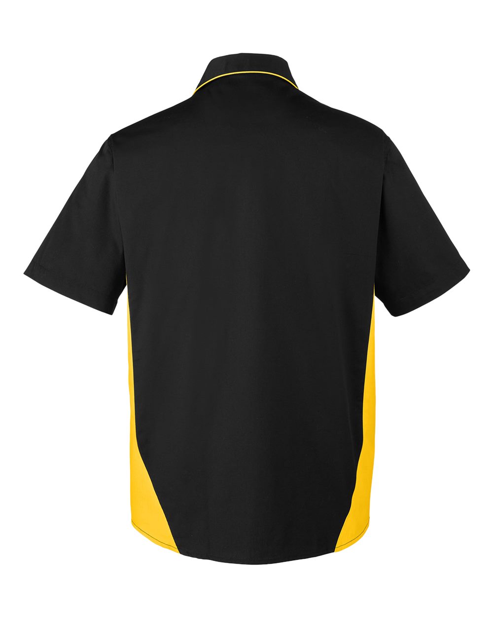 Harriton Men's Tall Flash IL Colorblock Shirt - M586T Black- Sunray Yellow