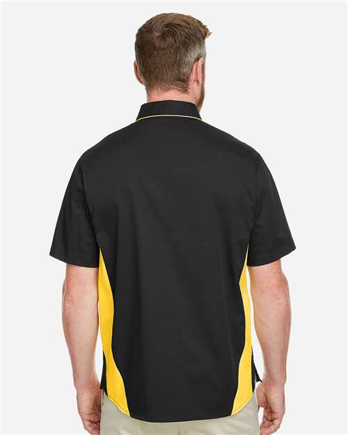 Harriton Men's Tall Flash IL Colorblock Shirt - M586T Black- Sunray Yellow