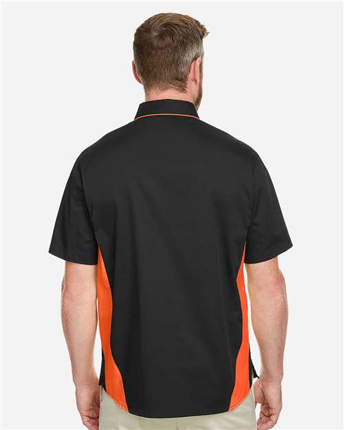 Harriton Men's Tall Flash IL Colorblock Shirt - M586T Black- Team Orange