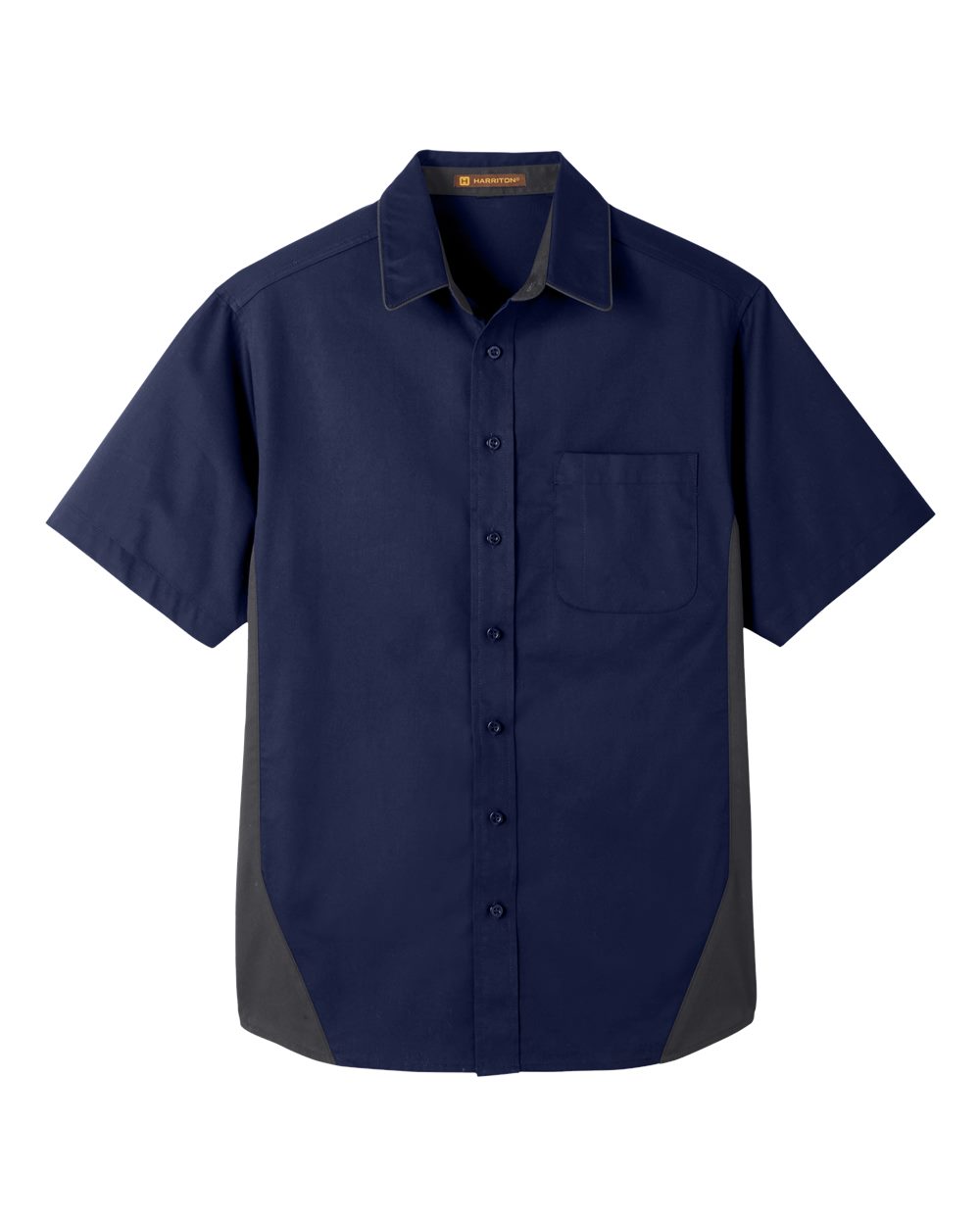 Harriton Men's Tall Flash IL Colorblock Shirt - M586T Dark Navy- Dark Charcoal
