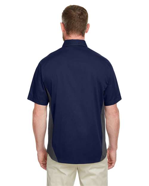 Harriton Men's Tall Flash IL Colorblock Shirt - M586T Dark Navy- Dark Charcoal