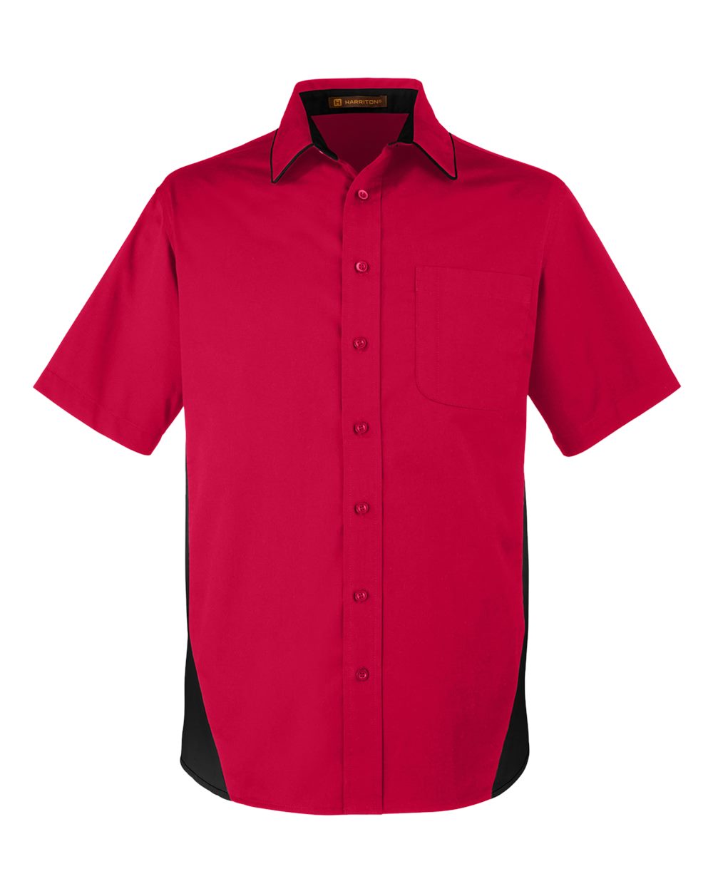 Harriton Men's Tall Flash IL Colorblock Shirt - M586T Red- Black