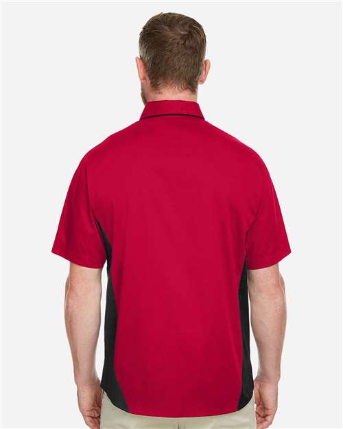 Harriton Men's Tall Flash IL Colorblock Shirt - M586T Red- Black