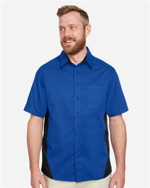 Harriton Men's Tall Flash IL Colorblock Shirt - M586T True Royal- Black