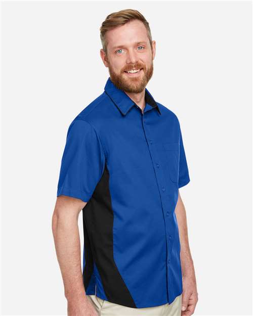 Harriton Men's Tall Flash IL Colorblock Shirt - M586T True Royal- Black