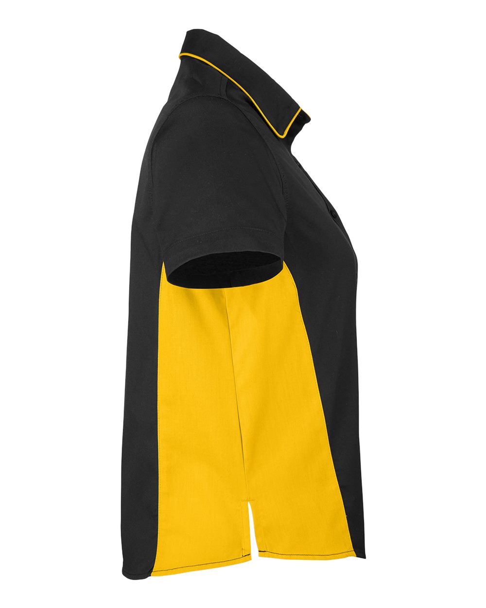 Harriton Women's Flash IL Colorblock Shirt - M586W Black- Sunray Yellow