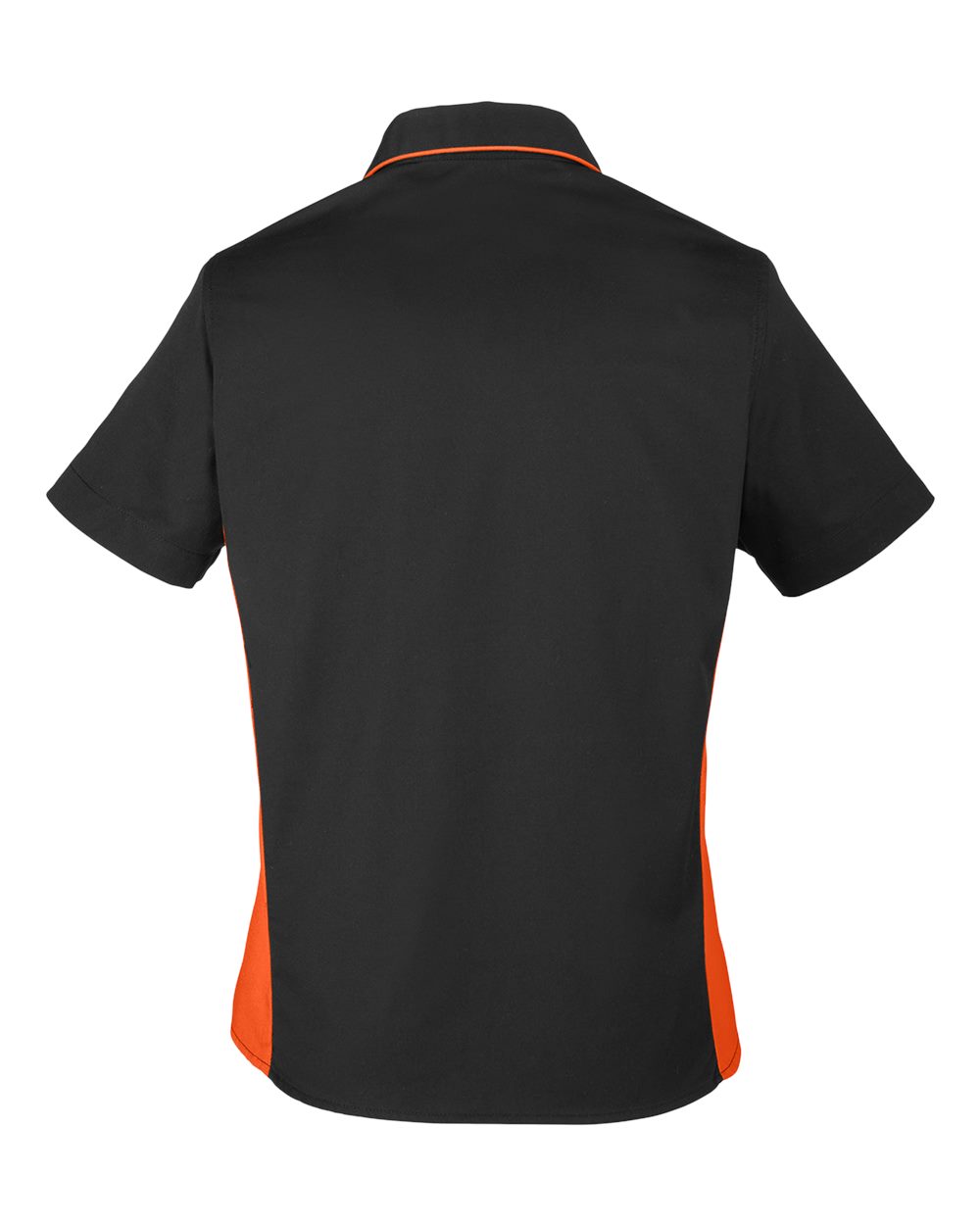 Harriton Women's Flash IL Colorblock Shirt - M586W Black- Team Orange