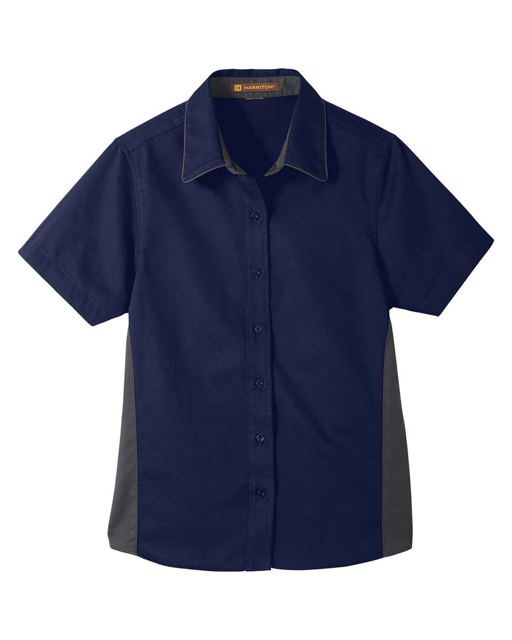 Harriton Women's Flash IL Colorblock Shirt - M586W Dark Navy- Dark Charcoal