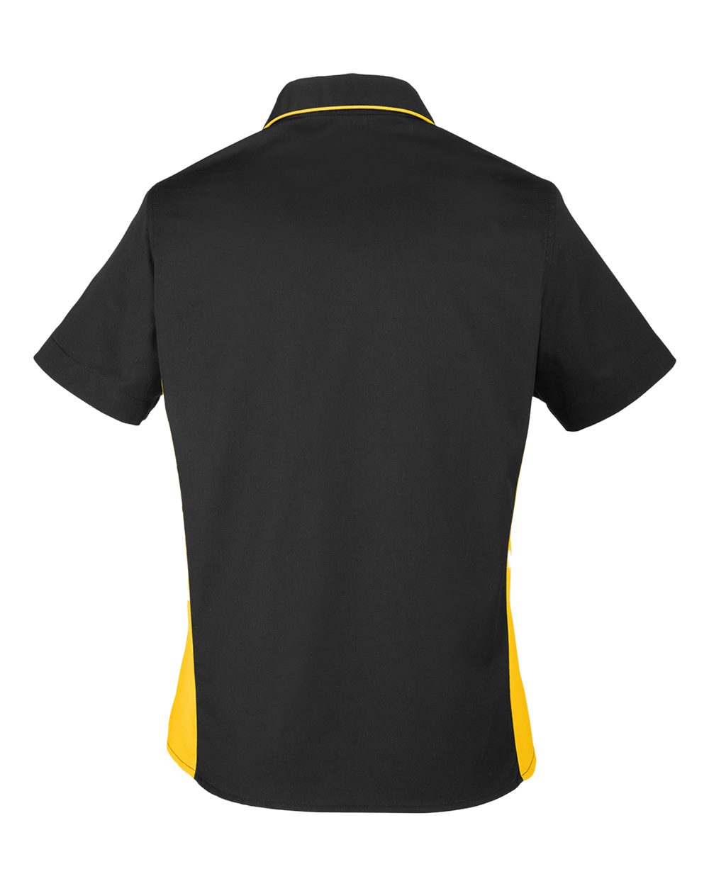 Harriton Women's Flash IL Colorblock Shirt - M586W Black- Sunray Yellow