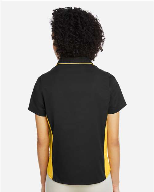 Harriton Women's Flash IL Colorblock Shirt - M586W Black- Sunray Yellow