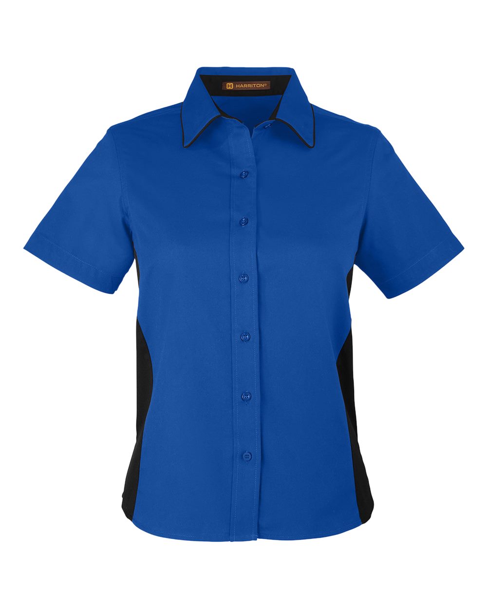 Harriton Women's Flash IL Colorblock Shirt - M586W True Royal- Black