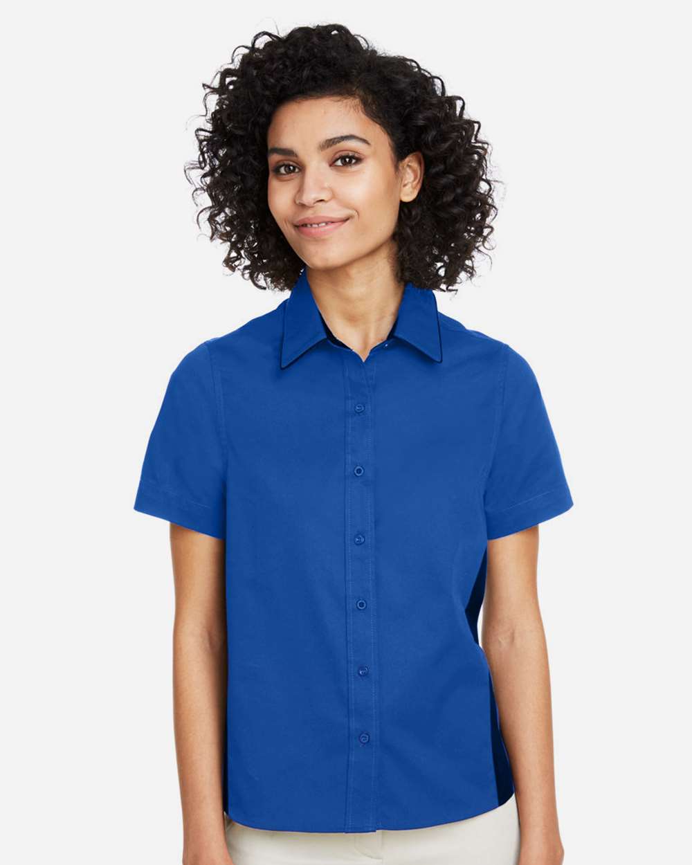 Harriton Women's Flash IL Colorblock Shirt - M586W True Royal- Black