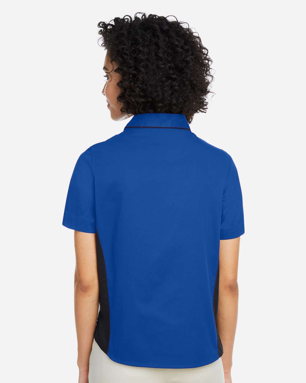 Harriton Women's Flash IL Colorblock Shirt - M586W True Royal- Black