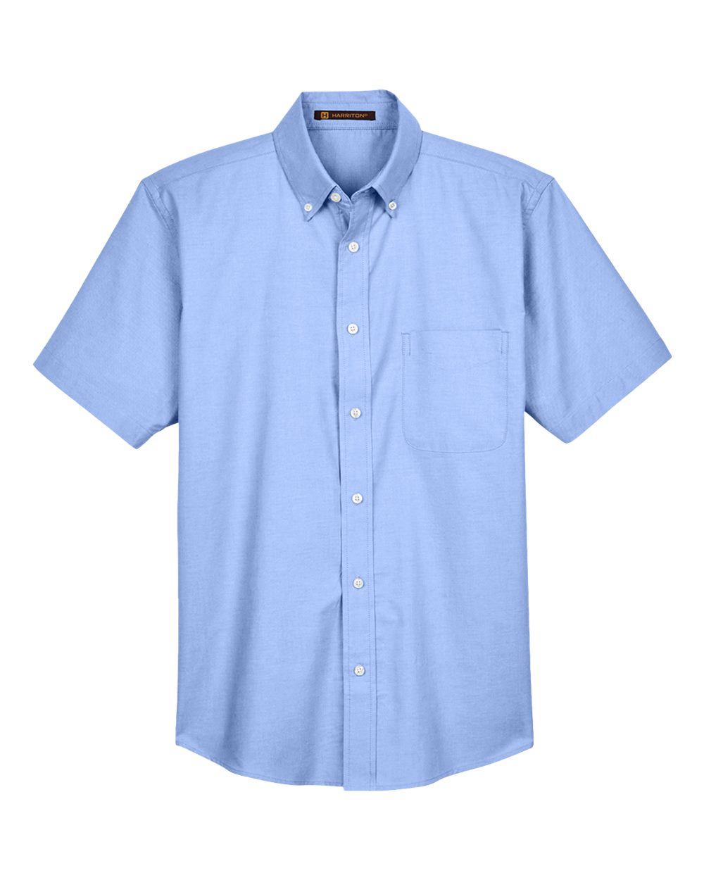 Harriton Men's Oxford Short Sleeve with Stain-Release - M600S Light Blue