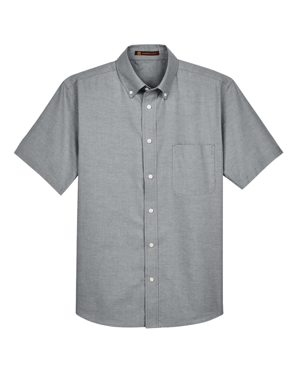 Harriton Men's Oxford Short Sleeve with Stain-Release - M600S Oxford Grey
