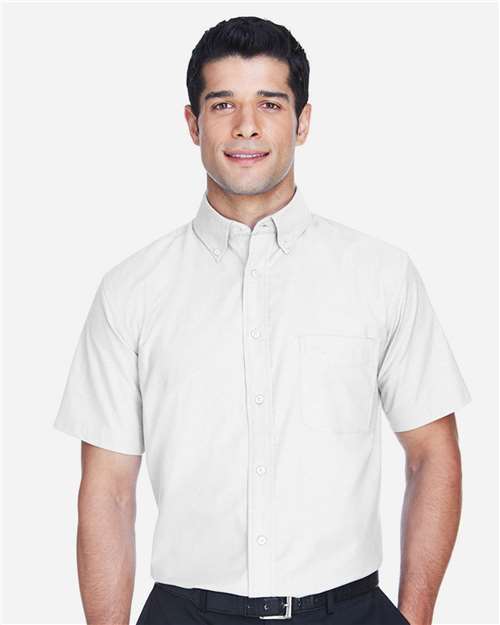 Harriton Men's Oxford Short Sleeve with Stain-Release - M600S White