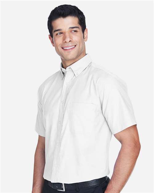 Harriton Men's Oxford Short Sleeve with Stain-Release - M600S White