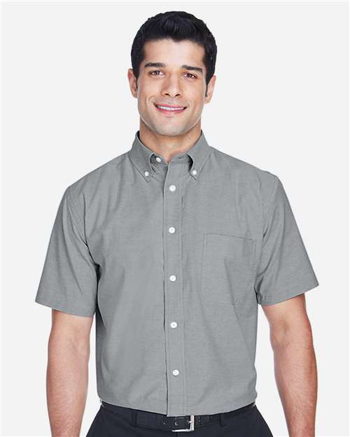 Harriton Men's Oxford Short Sleeve with Stain-Release - M600S Oxford Grey