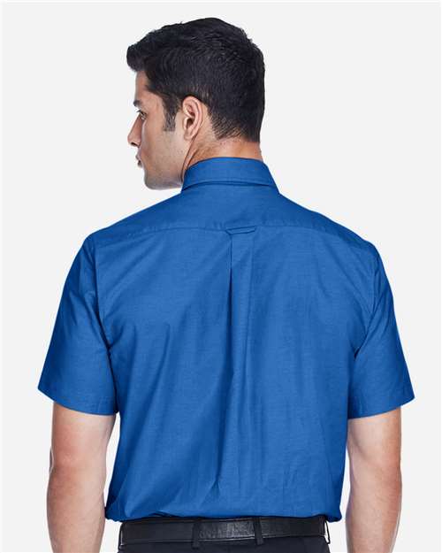 Harriton Men's Oxford Short Sleeve with Stain-Release - M600S French Blue