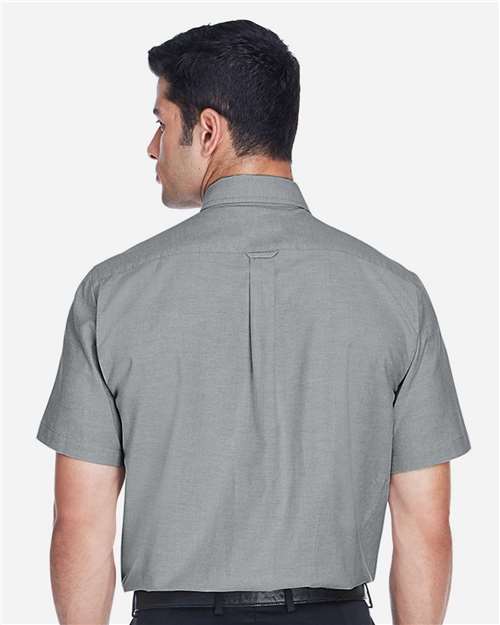 Harriton Men's Oxford Short Sleeve with Stain-Release - M600S Oxford Grey