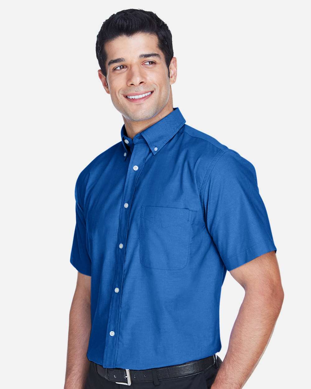 Harriton Men's Oxford Short Sleeve with Stain-Release - M600S French Blue