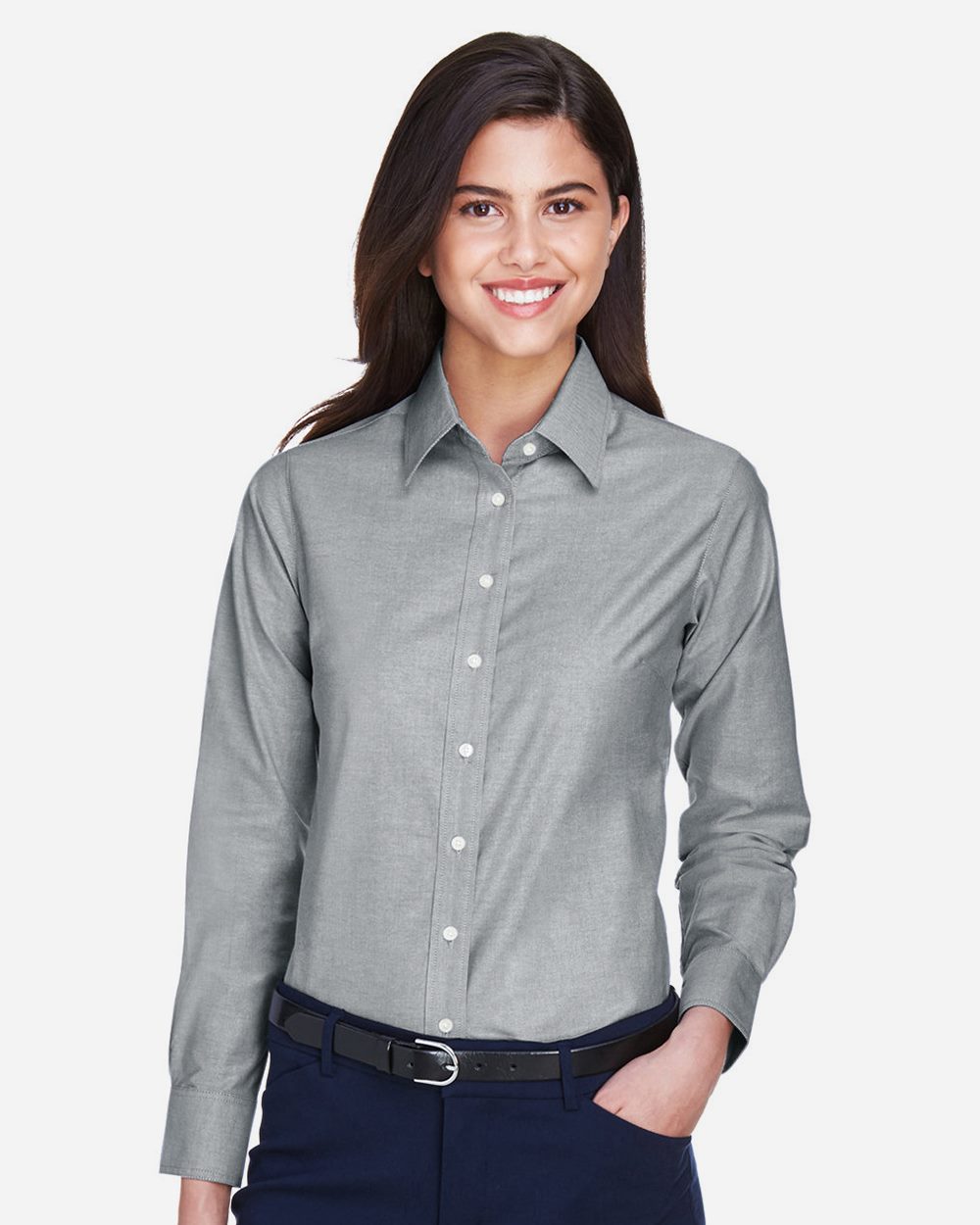 Harriton Women's Long Sleeve Oxford Dress Shirt - M600W