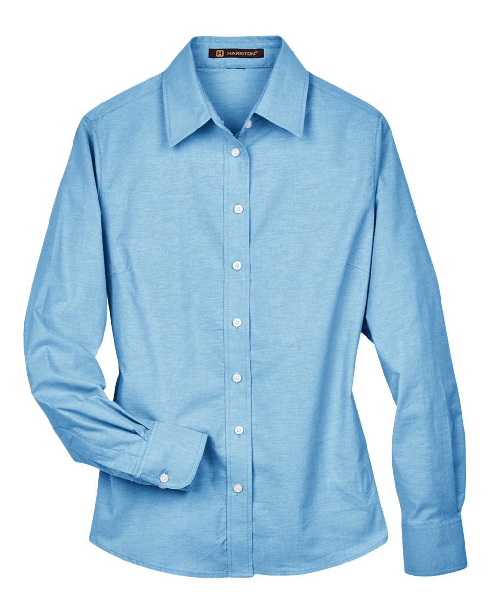 Harriton Women's Long Sleeve Oxford Dress Shirt - M600W Light Blue