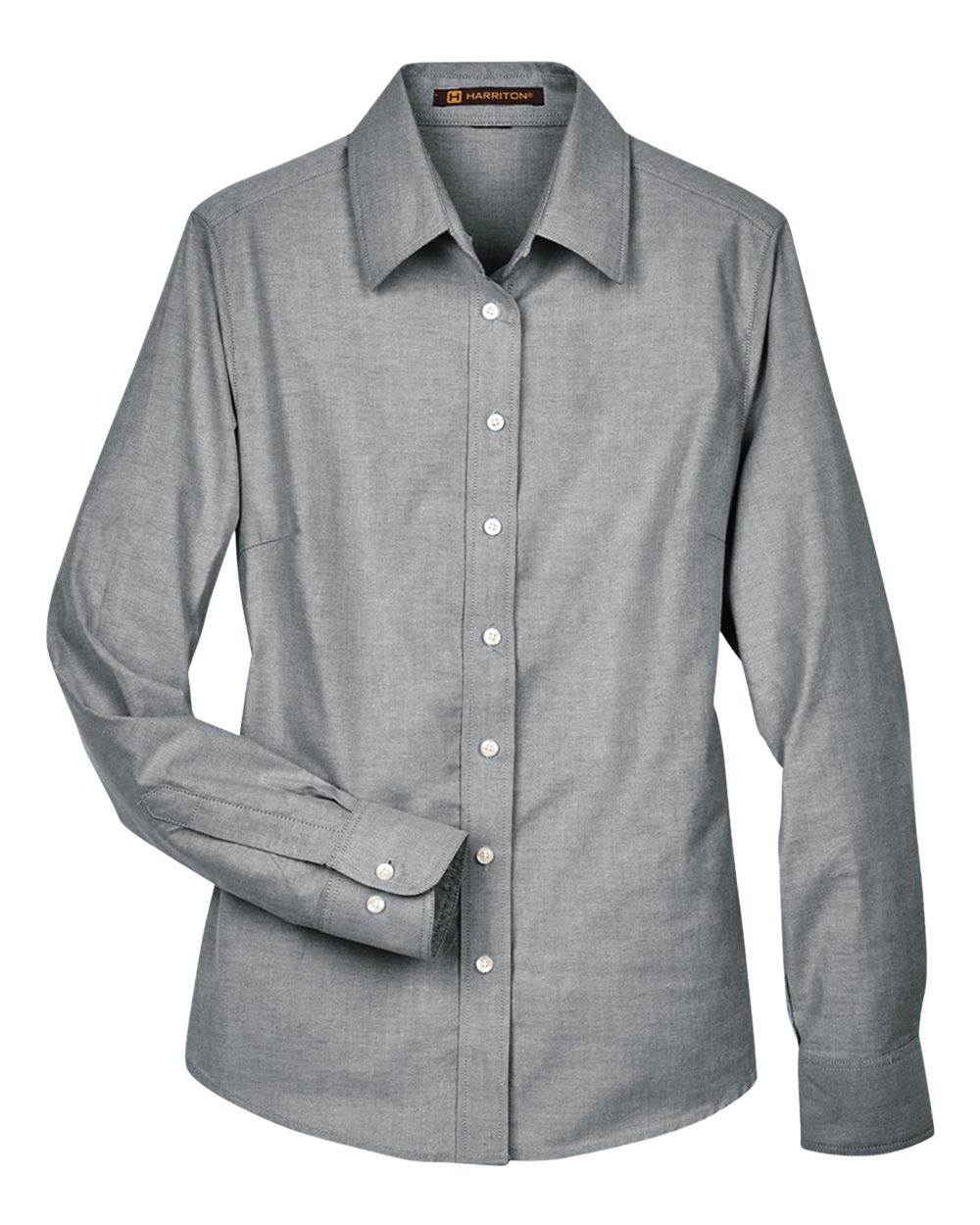 Harriton Women's Long Sleeve Oxford Dress Shirt - M600W Oxford Grey