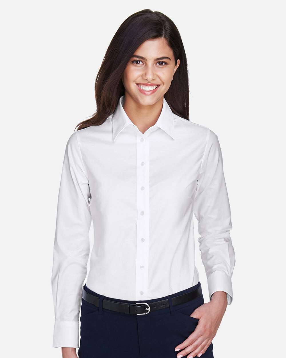 Harriton Women's Oxford Dress Shirt - M600W White