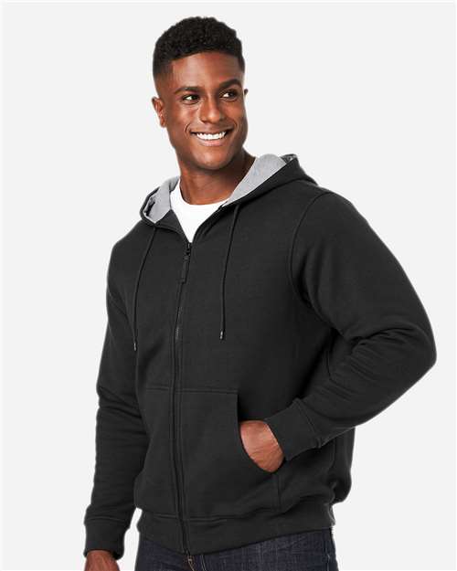 Harriton Unisex ClimaBloc™ Lined Heavyweight Hooded Sweatshirt - M711 Black
