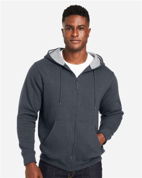 Harriton Unisex ClimaBloc™ Lined Heavyweight Hooded Sweatshirt - M711 Dark Charcoal