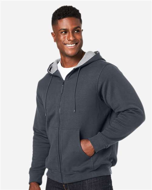 Harriton Unisex ClimaBloc™ Lined Heavyweight Hooded Sweatshirt - M711 Dark Charcoal