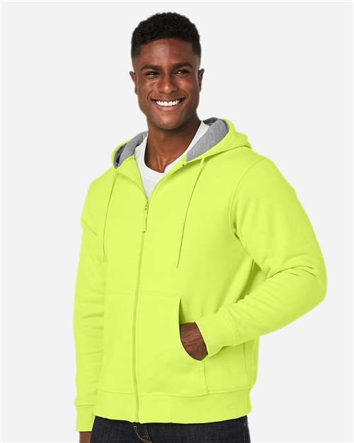 Harriton Unisex ClimaBloc™ Lined Heavyweight Hooded Sweatshirt - M711 Safety Yellow