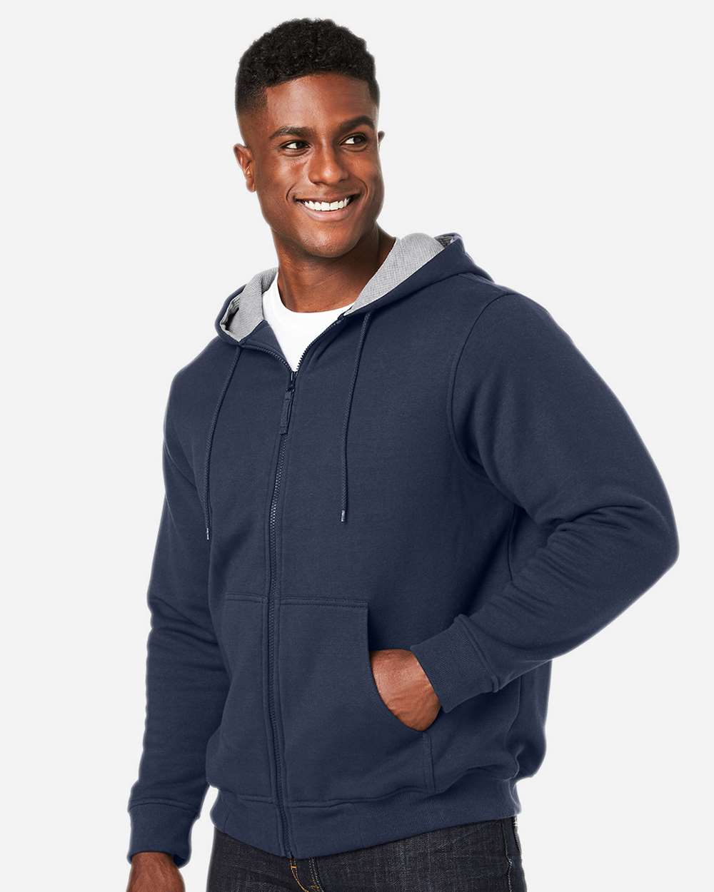 Harriton Unisex ClimaBloc™ Lined Heavyweight Hooded Sweatshirt - M711 Dark Navy
