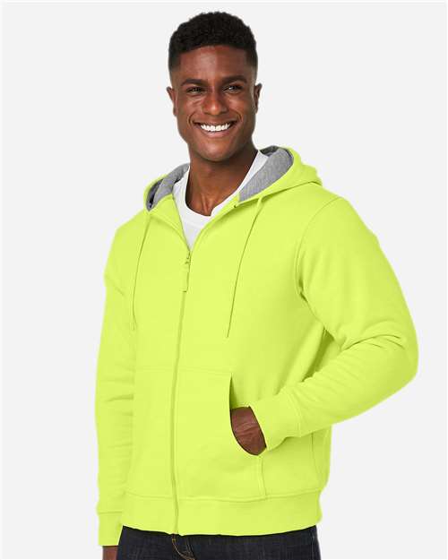 Harriton Unisex Tall ClimaBloc™ Lined Heavyweight Hooded Sweatshirt - M711T Safety Yellow