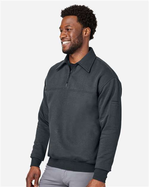 Harriton Unisex ClimaBloc™ Heavyweight Tactical Quarter-Zip Pullover - M712 Dark Charcoal