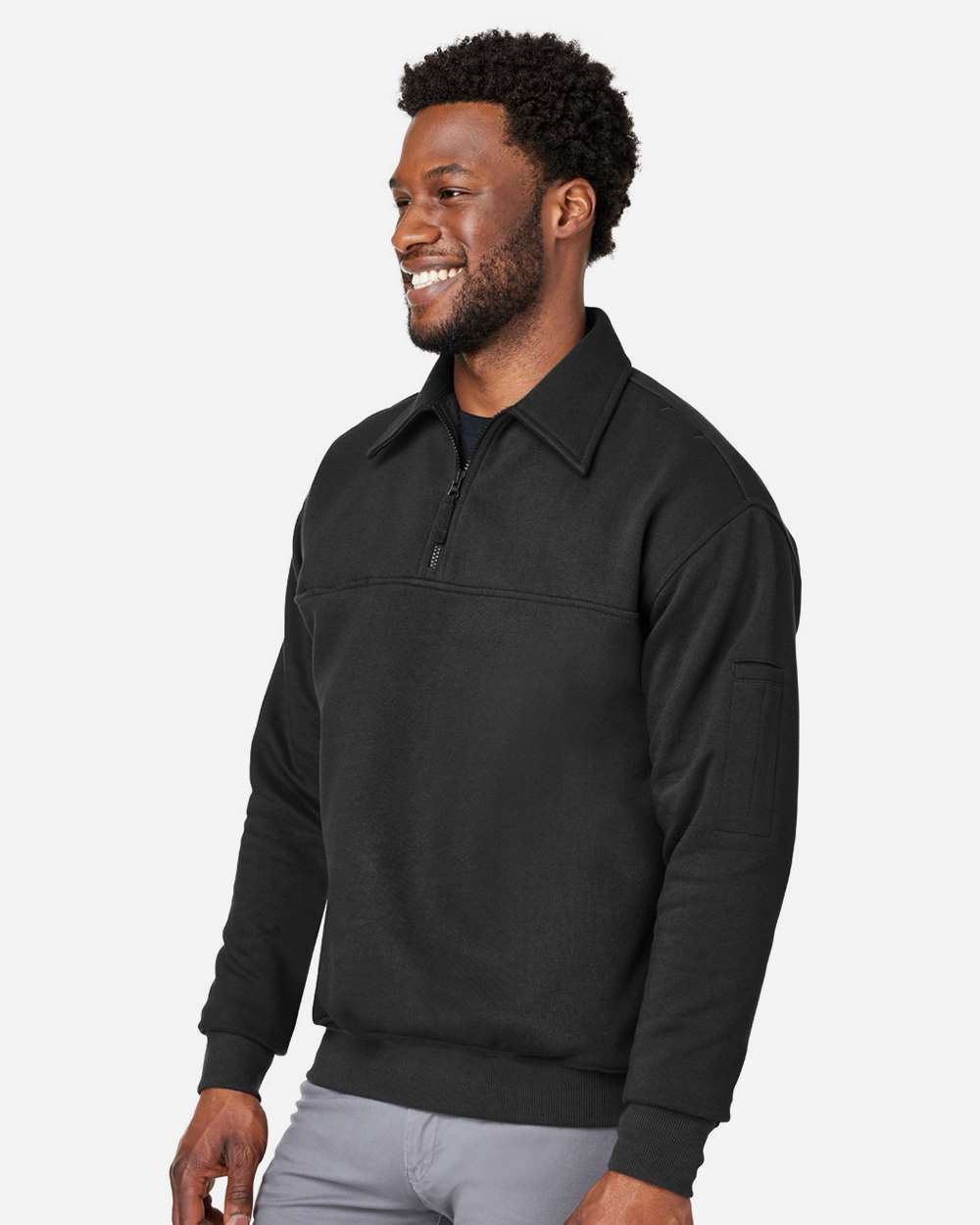 Harriton Unisex ClimaBloc™ Heavyweight Tactical Quarter-Zip Pullover - M712 Black