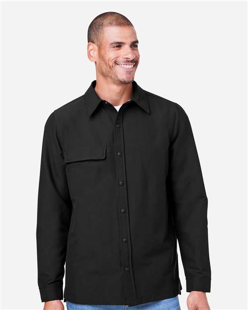 Harriton Unisex Flex Twill Overshirt Jacket - M72 Black