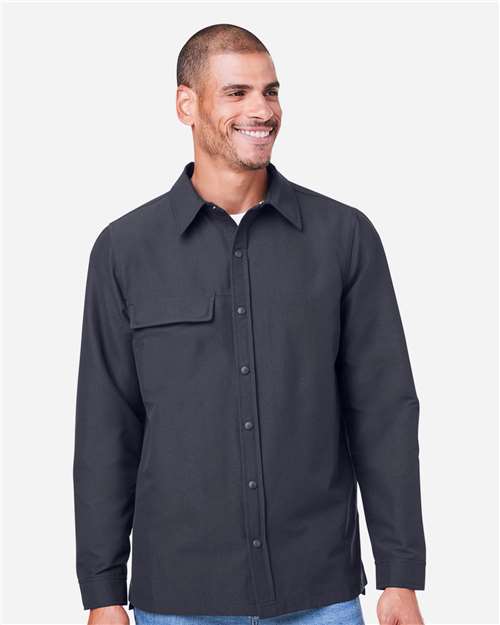 Harriton Unisex Flex Twill Overshirt Jacket - M72 Dark Charcoal